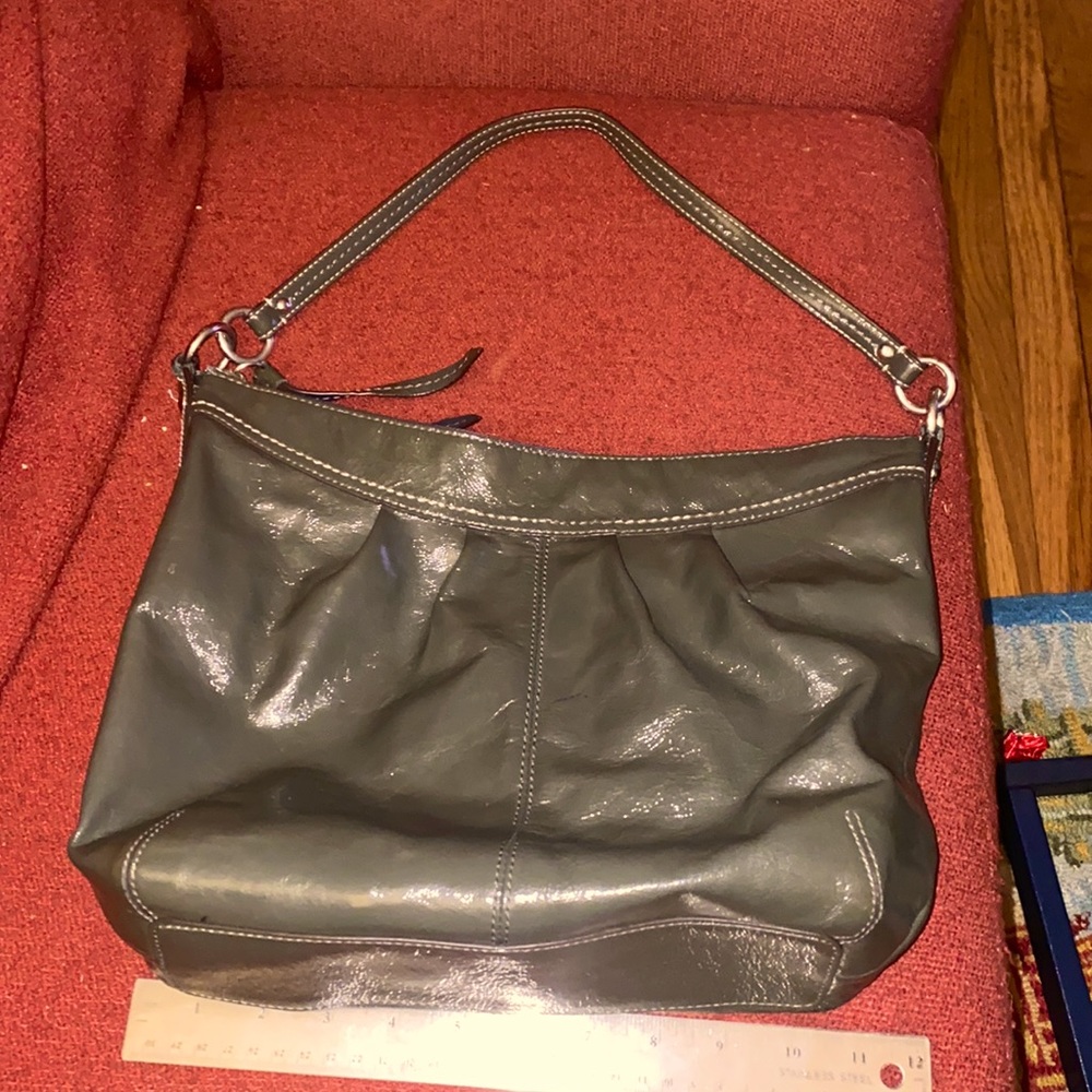 Coach patent leather shoulder bag